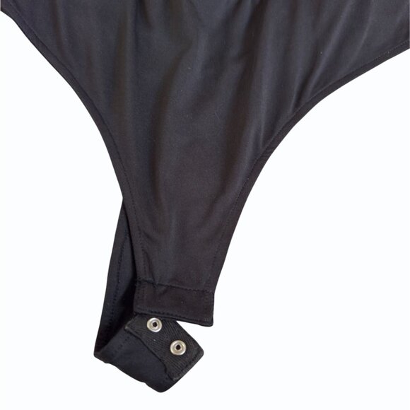 h:ours Revolve Felly Sequin Bodysuit Womens Size‎ M Fuschia Black Plunging - Picture 8 of 11